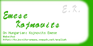 emese kojnovits business card